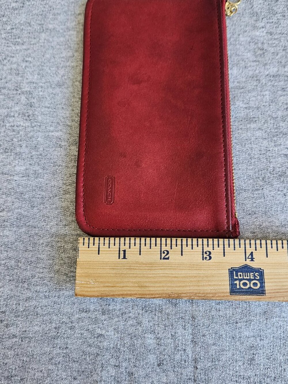 Coach Vintage Skinny Wallet Case Leather Bag Pouch & Squeeze Key Coin Bag Charm - Picture 8 of 12